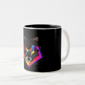 Abstract wolf mug tweekleurige koffiemok (Voorkant rechts)