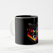 Abstract wolf mug tweekleurige koffiemok (Voorkant links)