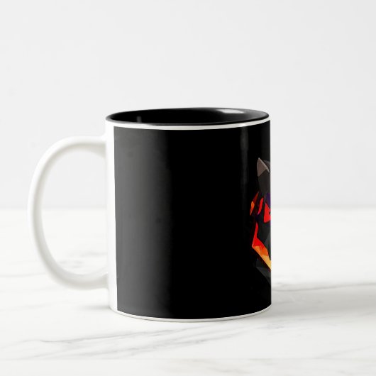 Abstract wolf mug tweekleurige koffiemok (Links)