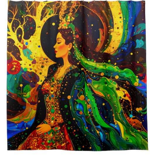 abstract woman 002 douchegordijn (Voorkant)