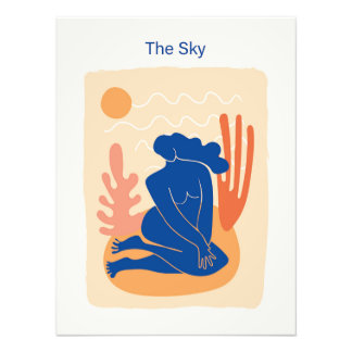 Abstract woman and nature in the style of Matisse Foto Afdruk