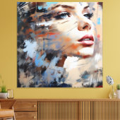 Abstract woman face 01 canvas afdruk (Insitu (Woonkamer))