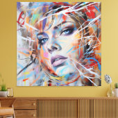 Abstract woman face 02 canvas afdruk (Insitu (Woonkamer))