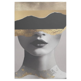 Abstract Woman Gold Black Surrealist Art Elegant