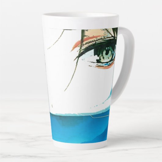 abstract women face latte mok (Rechterhoek)