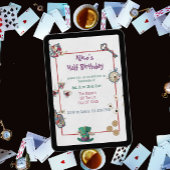 Abstract Wonderland Birthday Invitation Kaart