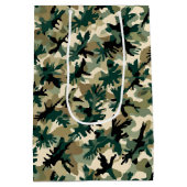 Abstract Woodland Camouflage Pattern Green and Tan Medium Cadeauzakje (Achterkant)