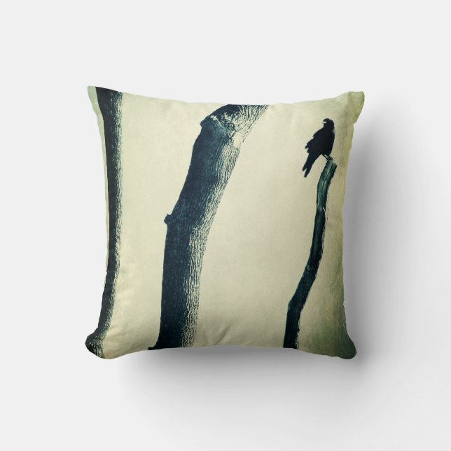 Abstract Woodland Crow Kussen (Voorkant)