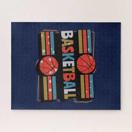 Abstract Word-kunst met Basketball - minimalistisc Legpuzzel (Horizontaal)