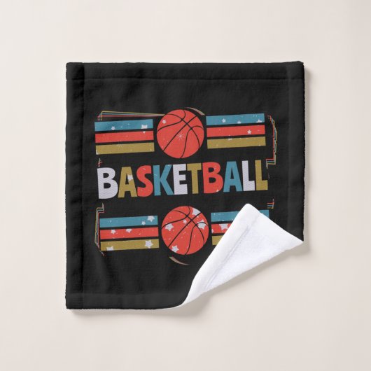 Abstract Word-kunst met Basketball - minimalistisc Washandje (Wasdoekje)