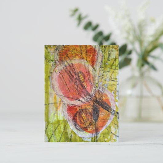 abstract words collage briefkaart (Staand voorkant)