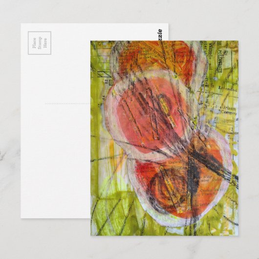 abstract words collage briefkaart (Voorkant / Achterkant)