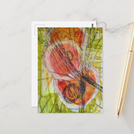 abstract words collage  briefkaart (Voorkant / Achterkant in situ)