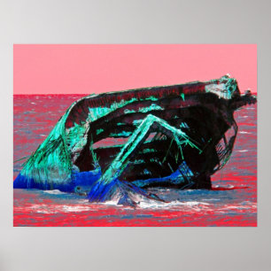 Abstract Wrak Roze Poster