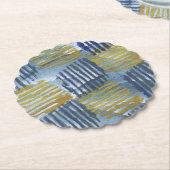 Abstract yellow and blue stripes kartonnen onderzetters (Gekanteld)
