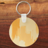 Abstract Yellow and Cream Paint Strokes Sleutelhanger (Voorkant)