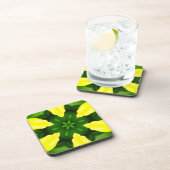 ABSTRACT YELLOW AND GREEN DRAWING. SAMER BRASIL. 3 BIER ONDERZETTER (Rechterzijde)