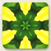 ABSTRACT YELLOW AND GREEN DRAWING. SAMER BRASIL. 3 BIER ONDERZETTER (Voorkant)