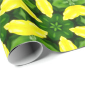 ABSTRACT YELLOW AND GREEN DRAWING. SAMER BRASIL. 3 CADEAUPAPIER (Rol Hoek)