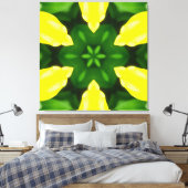 ABSTRACT YELLOW AND GREEN DRAWING. SAMER BRASIL. 3 CANVAS AFDRUK (Insitu (Slaapkamer))