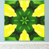ABSTRACT YELLOW AND GREEN DRAWING. SAMER BRASIL. 3 CANVAS AFDRUK (Insitu (Houten vloer))