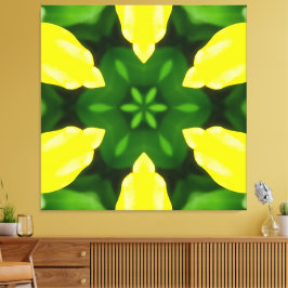 ABSTRACT YELLOW AND GREEN DRAWING. SAMER BRASIL. 3 CANVAS AFDRUK