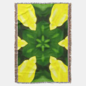 ABSTRACT YELLOW AND GREEN DRAWING. SAMER BRASIL. 3 DEKEN (Voorkant Verticaal)