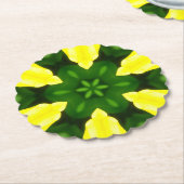 ABSTRACT YELLOW AND GREEN DRAWING. SAMER BRASIL. 3 KARTONNEN ONDERZETTERS (Gekanteld)