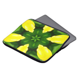 ABSTRACT YELLOW AND GREEN DRAWING. SAMER BRASIL. 3 LAPTOP SLEEVE