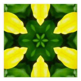 ABSTRACT YELLOW AND GREEN DRAWING. SAMER BRASIL. 3 PERFECT POSTER