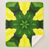 ABSTRACT YELLOW AND GREEN DRAWING. SAMER BRASIL. 3 SHERPA DEKEN (Voorkant)