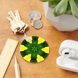 ABSTRACT YELLOW AND GREEN DRAWING. SAMER BRASIL. 3 SLEUTELHANGER