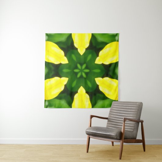 ABSTRACT YELLOW AND GREEN DRAWING. SAMER BRASIL. 3 WANDKLEED (In situ)
