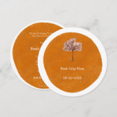 Abstract Yellow Circle Shape Pink Tree Card Kaart (Voorkant / Achterkant)