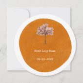 Abstract Yellow Circle Shape Pink Tree Card Kaart (Voorkant)