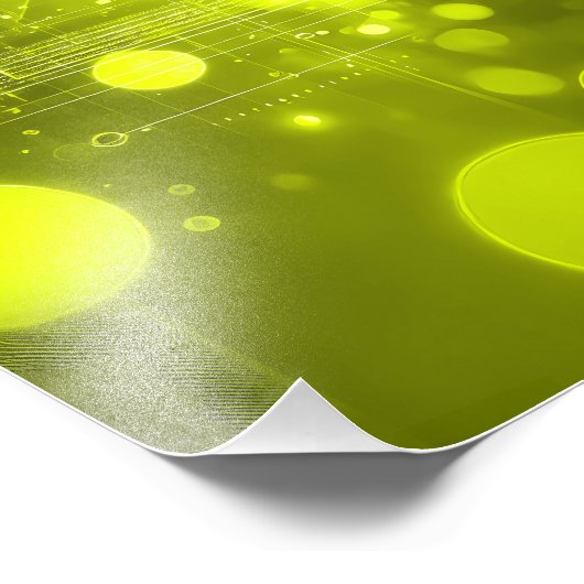 Abstract yellow lights and shapes foto afdruk (Hoek)