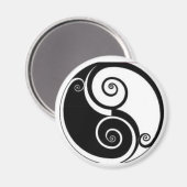 Abstract Yen Yang Locker-, koelkast- of bestandska Magneet (Voorkant / Achterkant)