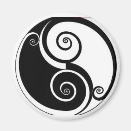 Abstract Yen Yang Locker-, koelkast- of bestandska Magneet (Voorkant)