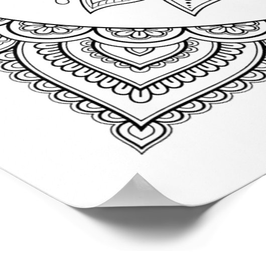 Abstract yin yang mandala Poster voor het kleuren (Hoek)