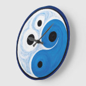 Abstract Yin Yang: Modernist Blauw & Wit Grote Klok (Hoek)