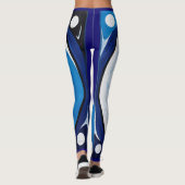 Abstract Yin Yang: Modernist Blauw & Wit Leggings (Achterkant)