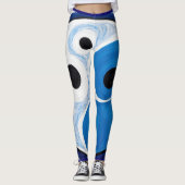 Abstract Yin Yang: Modernist Blauw & Wit Leggings (Voorkant)