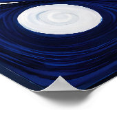 Abstract Yin Yang: Modernist Blauw & Wit Poster (Hoek)