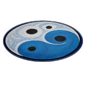 Abstract Yin Yang: Modernist Blauw & Wit Snijplank (Hoek)