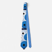 Abstract Yin Yang: Modernist Blauw & Wit Stropdas (Voorkant)