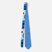 Abstract Yin Yang: Modernist Blauw & Wit Stropdas (Achterkant)