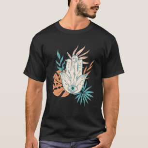 Abstract Yoga-symbool Hamsa Mandala om met Tropica T-shirt
