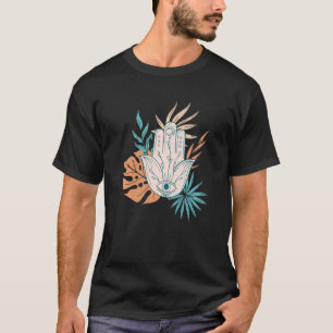 Abstract Yoga-symbool Hamsa Mandala om met Tropica T-shirt