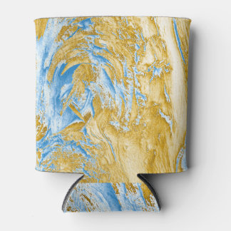 Abstract zacht blauw: gouden aanrakingen. blikjeskoeler