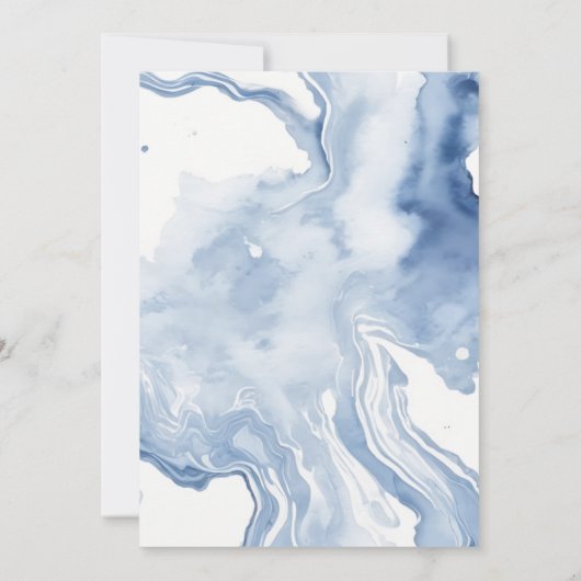 Abstract zacht blauw Zee kuststrand Verloving Kaart (Achterkant)